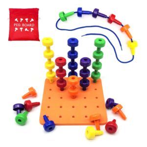 Foam Peg Board Set with Lacing String - Orange