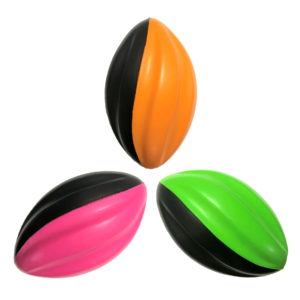 Mini Spiral Foam Footballs 3 Pack - Pink, Orange, Green (5 Inch)