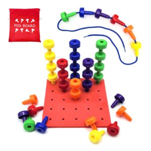 Foam Peg Board Set with Lacing String - Red