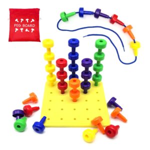 Foam Peg Board Set with Lacing String - Yellow